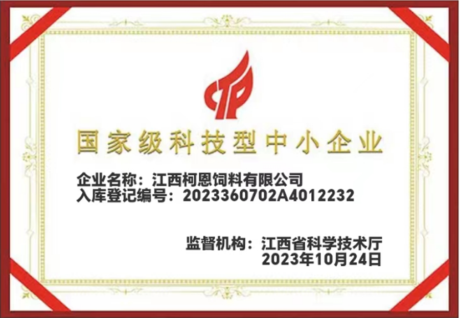 國家級(jí)科技型中小企業(yè)證書（江西柯恩）